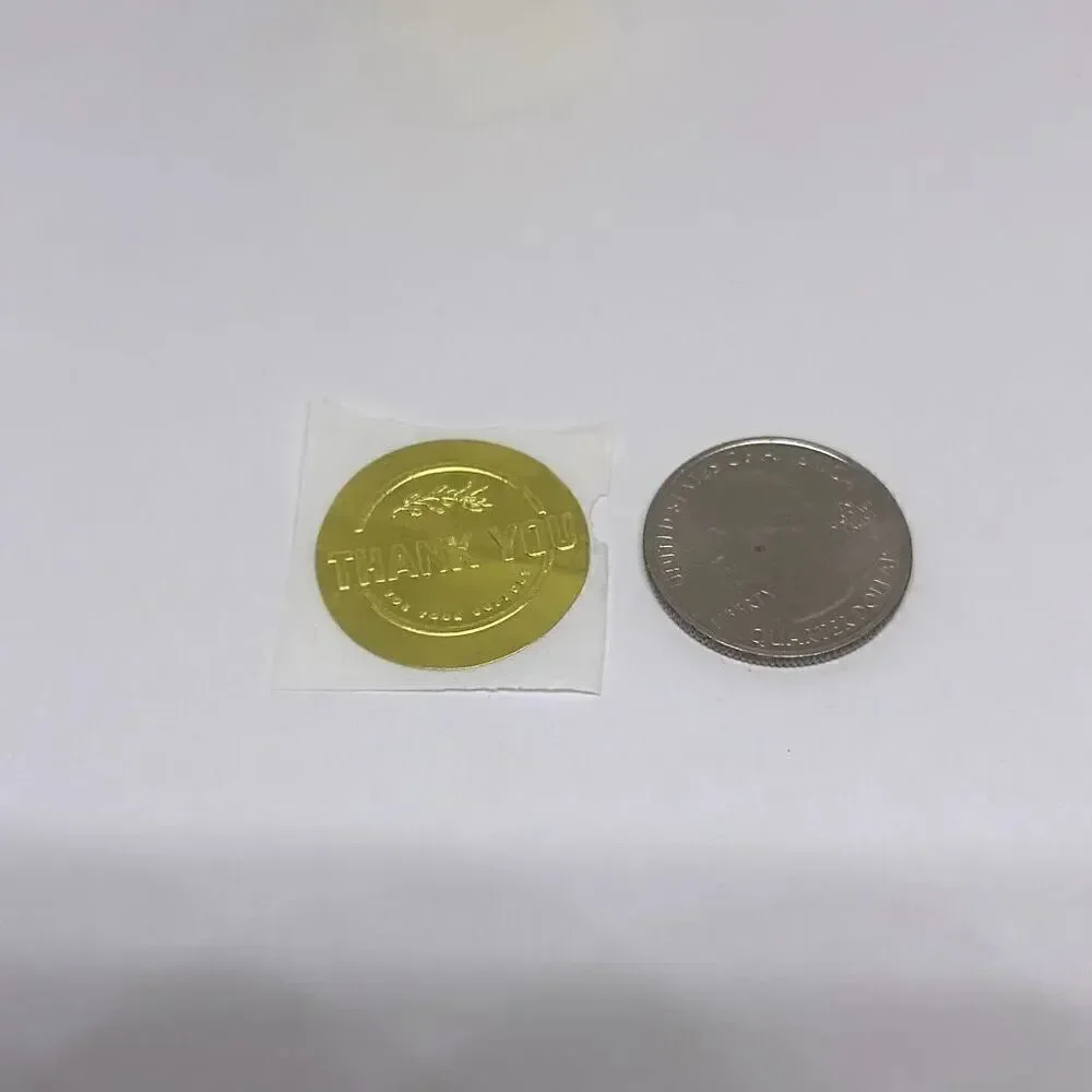 500 Pieces/roll 2.5CM Thank You For Ordering Sticker Gift Gold Label Stickers